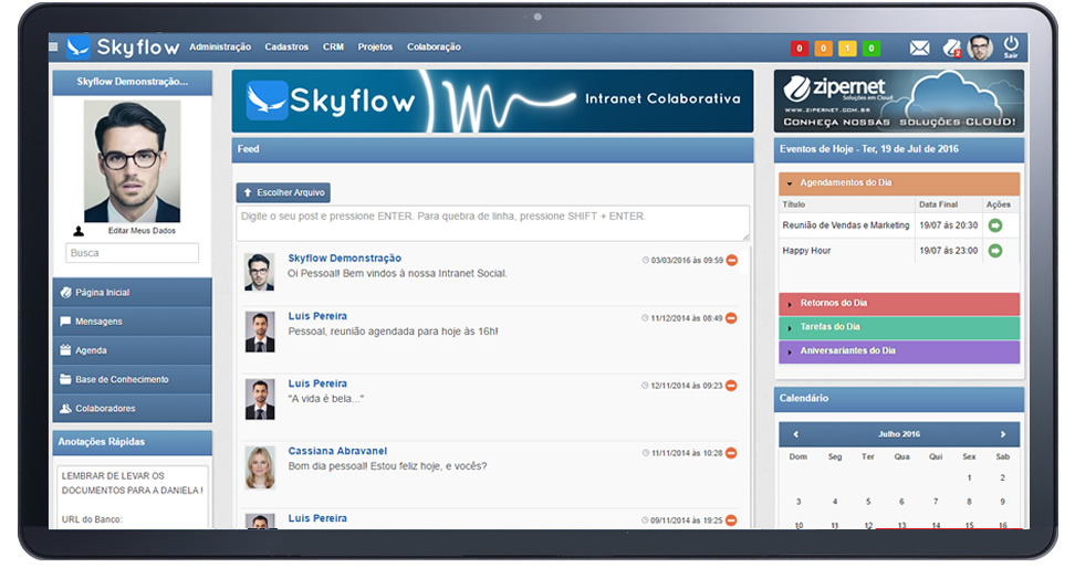 Corporate Social Network and Intranet for Tablets and Mobile